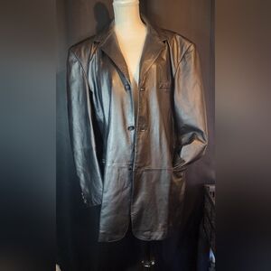 J Ferrar Black XLT Made in Indonesia Leather Jacket